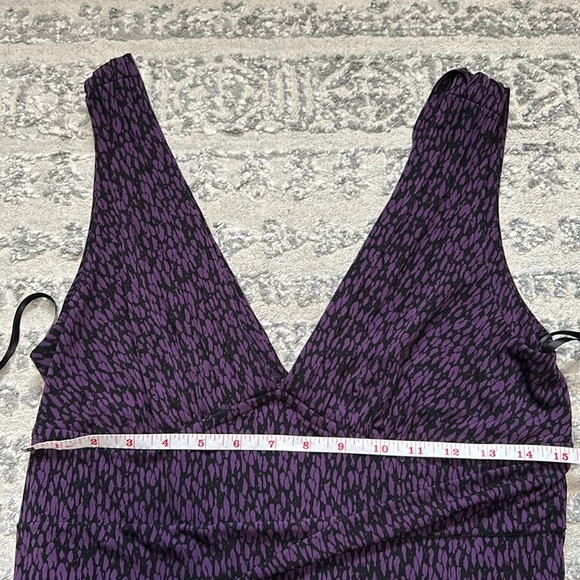 BCBGeneration Black & Purple Ruched Bodycon Dress - Picture 4 of 5